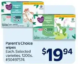 Walmart Parent's Choice wipes offer