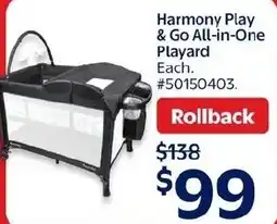 Walmart Harmony Play & Go All-in-One Playard offer