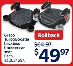 Walmart Graco TurboBooster backless booster car seat offer