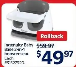 Walmart Ingenuity Baby Base 2-in-1 booster seat offer