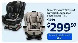 Walmart Graco Extend2Fit 2-to-1 convertible car seat offer
