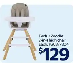 Walmart Evolur Zoodle 2-in-1 high chair offer