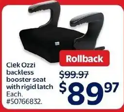 Walmart Clek Ozzi backless booster seat with rigid latch offer