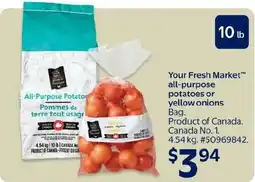 Walmart Your Fresh Market all-purpose potatoes or yellow onions offer