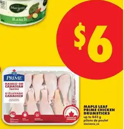 No Frills Maple Leaf prime chicken drumsticks offer