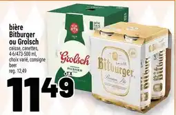 Metro Bitburger or Grolsch beer offer