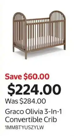 Walmart Graco olivia 3-in-1 convertible crib offer