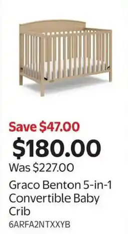 Walmart Graco Benton 5-in-1 Convertible Baby Crib offer