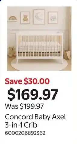 Walmart Concord Baby Axel 3-in-1 Crib offer