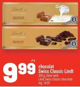 Metro Lindt Swiss Classic chocolate offer