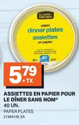 L'Intermarché ASSIETTES EN PAPIER POUR LE DÎNER, 40 UN. | PAPER PLATES offer