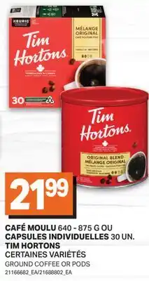 L'Intermarché CAFÉ MOULU, 640 - 875 G, CAPSULES INDIVIDUELLES, 30 UN. | GROUND COFFEE OR PODS offer