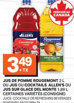 L'Intermarché COCKTAILS OU JUS DE POMME, 2 L, JUS SUR GLACE, 1,89 L | JUICE, COCKTAILS OR REFRESHING BEVERAGES offer