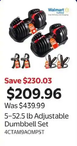 Walmart 5-52.5 lb Adjustable Dumbbell Set offer