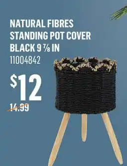 Canac Natural Fibres Standing Pot Cover Black 97/8in offer