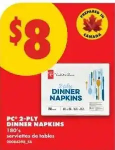 No Frills PC dinner napkins offer