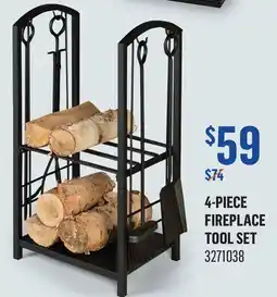 Canac 4-Piece Fireplace Tool Set and Log Rack offer