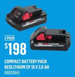 Canac Compact Battery Pack REDLITHIUM CP 18 V 3,0 Ah offer
