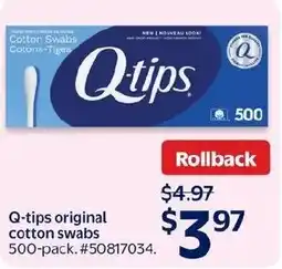 Walmart Q-tips original cotton swabs offer