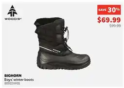 Sports Experts WOODS BIGHORN Boys' winter boots offer