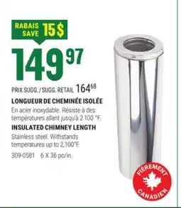 BMR LONGUEUR DE CHEMINÉE ISOLÉE offer
