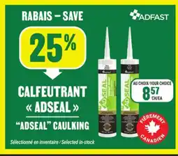 BMR 25% de rabais sur le calfeutrant Adseal offer