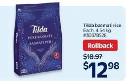 Walmart Tilda pure basmati rice offer