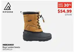 Sports Experts RIPZONE HIDEAWAY Boys' winter boots offer