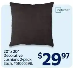 Walmart Mainstays decorative cushions offer