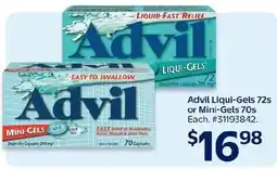 Walmart Advil Liqui-Gels 72s or Mini-Gels 70s offer