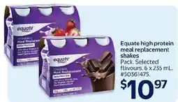 Walmart Equate high protein meal replacement shakes offer