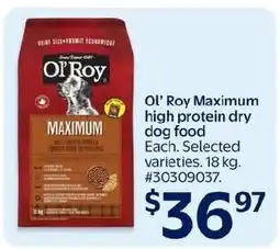 Walmart Ol' Roy Maximum high protein dry dog food offer