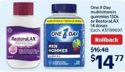 Walmart One A Day multivitamin gummies offer
