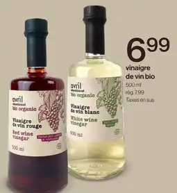 Avril vinaigre de vin bio offer