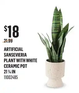 Canac Artificial Sansevieria Plant with White Ceramic Pot 21 1/4 in offer