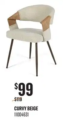 Canac Curvy Dining Room Chair Beige offer