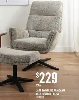 Canac Jazz Swiveling Armchair with Footrest Beige offer