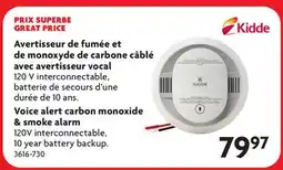 Home Hardware Voice alert carbon monoxide & smoke alarm 120V interconnectable offer