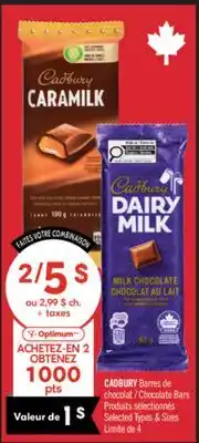 Pharmaprix CADBURY Chocolate Bars offer
