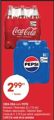 Pharmaprix COCA-COLA or PEPSI Beverages offer