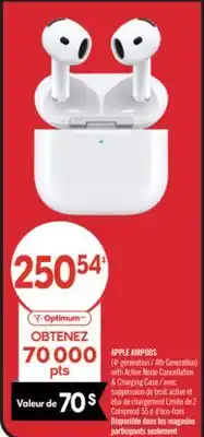 Pharmaprix APPLE AIRPODS 4TH Generations with Active Noise Cancellation & Charging Case offer