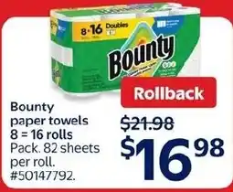 Walmart Bounty paper towels offer