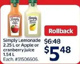 Walmart Simply lemonade offer