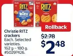 Walmart Christie RITZ crackers offer