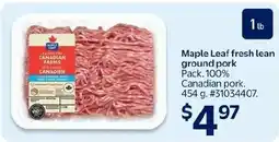 Walmart Maple Leaf fresh lean ground pork offer