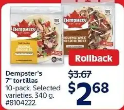Walmart Dempster's 7" tortillas offer