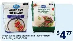 Walmart Great Value long grain or thai jasmine rice offer