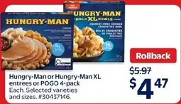 Walmart Hungry-Man or Hungry-Man XL entrees or POGO 4-pack offer