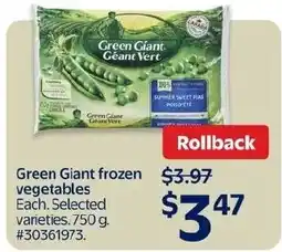Walmart Green Giant frozen vegetables offer