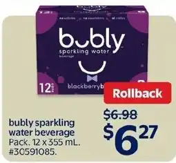Walmart bubly sparkling water beverage blackberry offer